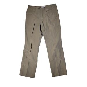 WOMENS COLUMBIA CONVERTIBLE PANTS KHAKI SIZE 8 Hikers W/ Button Up Leg